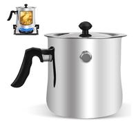 Casserole à lait de 1,5 l avec couvercle, en acier inoxydable, avec sifflet, double paroi avec poignée en plastique antidérapante, pour induction électrique au gaz, au bain-marie