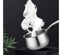 Casserole à lait de 16 cm - Casserole à soupe de 2 L, batterie de cuisine en acier inoxydable pour la cuisine, facile à nettoyer, idéale pour le lait, la soupe, les sauces