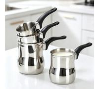 Casserole à lait en acier inoxydable avec poignée antidérapante, petite casserole, bec verseur multi-taille, chauffe-lait pour cuisinière à induction, cafetière turque portable pour la cuisine domesti
