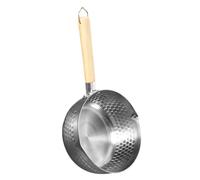 Casserole à lait en aluminium avec manche en bois | Casserole Yukihira 18, 5 cm avec bec verseur et corps arrondi pour chauffer rapidement le lait et la soupe