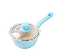 Casserole à Lait Enfants Multifonctionnel non-bâton Petit lait Pot complémentaire alimentaire bébé Friture un pot de Buffet Restaurant pour Usage Quotidien(Bleu)