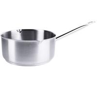Casserole à manche, plate, avec bec verseur, acier inoxydable 18/10, 1,5-2,5 litres au choix : 5 litre Variante : 5 litre