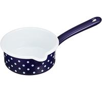 Riess Casserole à long bec verseur Ø12cm 0,5L bleu pois émail