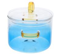 Casserole à Nouilles en Verre Borosilicate 1500ml avec Couvercle | Double Poignées, Résistante au Froid la Chaleur, Anti-débordement, pour Soupe, Ramen, la Cuisine Domestique