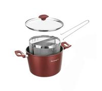 Casserole à pâtes bordeaux 22 cm avec 2 paniers et couvercle