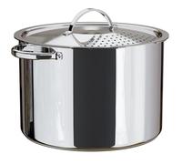 Casserole à pâtes en acier inoxydable avec couvercle verrouillable - Grande capacité de 5,2 l | Tournez et verrouillez pour un drainage facile et pas de passoire ou d'insert de panier nécessaire |
