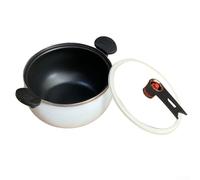 Casserole à pression émaillée de 8 L pour cuisiner à la maison - Prend en charge les repas de grand volume comme les soupes, équipée de poignées doubles pour un transport et un service faciles (blanc