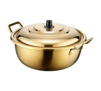 Casserole à Ramen Coréenne avec Couvercle en Acier Inoxydable | Double Poignées, Chauffe Rapide et Résistance à Rouille, Cuisine Maison et Repas Familiaux
