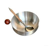 Casserole à ramen en acier inoxydable épais avec deux poignées pour une seule portion - Convient pour les nouilles, les soupes et pour nettoyer (14 cm + cuillère)