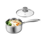 Casserole à Sauce | Ustensile de Cuisine en Acier Inoxydable avec Poignée de 16 cm - Petite Casserole À Sauce Avec Couvercle | Pour Camping, Pique-Nique, Jardin Et Extérieur, Restaurant, Cuisine Et Ma