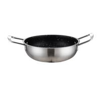 Casserole à soupe en acier inoxydable de 18 cm avec poignées, batterie de | Cette batterie de cuisine compacte en acier inoxydable de 18 cm offre une répartition homogène de la chaleur pour une