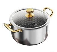Casserole à soupe multifonction en acier inoxydable avec couvercle et nid d'abeille, fabriquée en acier inoxydable 201 et base composite pour une chaleur uniforme (20 cm)