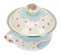 casserole à tajine, Marmite à ragoût en émail fleurs rétro, revêtement céramique antiadhésif, basse avec couvercle, marmite sauce au lait d'un litre