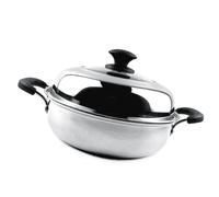Casserole à vapeur professionnelle haute efficacité en acier inoxydable épaisse à une couche pour cuisinière à induction, marmite de cuisine, 34 cm (acier inoxydable 3)
