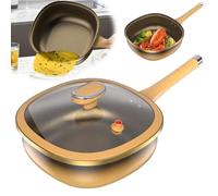 Casserole anti-adhésive en alliage de titane avec couvercle, 30,5 cm multi-usage, sauteuse profonde en titane, poêle à frire antiadhésive, poêle à frire pour frire, sauter, ragoût, méthodes de cuisson
