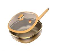 Casserole anti-adhésive en alliage de titane avec couvercle, poêle profonde de 33 x 12 cm, poêle de cuisson en titane, sauteuse profonde multi-usage, poêles à frire antiadhésives pour les méthodes de