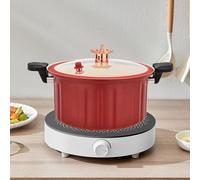 Casserole antiadhésive - Batterie de cuisine | Corps anodisé dur compatible avec induction | Plat de cuisine élégant anti-adhésif avec couvercle pour bouillon de riz, sauce à soupe, cuisinière à