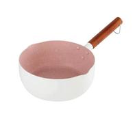 Casserole Antiadhésive De Style Japonais Pour le Lait, les Nouilles, la Soupe Et les Aliments Pour Bébés - Marmite Polyvalente Avec Poignée Qui Reste Froide(White 18cm)