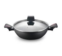 ROYALTY LINE, Casserole peu profonde en aluminium forgé avec revêtement en marbre, compatible gaz, électrique, céramique, halogène, induction - 24 cm, couleur marbre