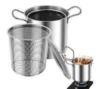 Casserole avec - 3,5 L de grande capacité en acier inoxydable | Casserole profonde avec couvercle | Casserole de cuisine multifonction pour la maison, la cuisine