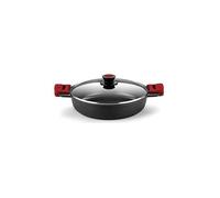 BRA Premiere | Casserole Basse de 24 cm en Fonte d'Aluminium, 3 Couches, Revêtement Antiadhésif Renforcé, 2 Poignées Amovibles en Silicone | Convient à Tous les Types de Plaques de Cuisson