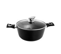 Casserole avec couvercle en verre YENA, 28 cm, 6 L, anti-adhésive, Black Line, MAGIC HOME