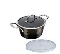 Casserole avec couvercle surface titane 24 cm Shine Basalt Collection BERLINGERHAUS BH-6653