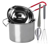 Casserole Bain-Marie Inox Double, Pot de Fusion Grande Capacité avec Poignée Résistante pour Chocolat, Beurre, Fromage, Bougies