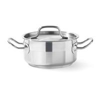 HENDI Marmite, basse, couvercle avec trous de vapeur, pot de cuisson, casserole, braisière, faitout, convient à toutes les sources de chaleur, lavable au lave-vaisselle, 1.5L, ø160x(H)75mm, inox