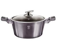 Casserole - BERLINGERHAUS - Carbon PRO Line BH-6894 - 28 cm - Antiadhésive - Couvercle en verre trempé