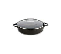 Valira 4135/25 Cocotte Basse Premium de 24 cm fabriqué en Espagne, en Fonte d'aluminium avec Anti-adhérent écologique renforcé, apte pour l'induction, Noir