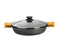 Bra Faitout bas Efficient 32 cm – Antiadhésif sans PFOA, Couvercle verre, Induction