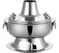 Casserole chinoise au charbon de bois, design divisé multi-personnes, batterie de cuisine en acier inoxydable facile à nettoyer pour les réunions de famille, 36 cm