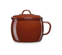 Casserole Cuisson avec Couvercle 12 cm, Acier Emaillé 1,3 L, Induction, Vintage,, Terra, , Marron