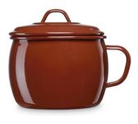 Casserole Cuisson avec Couvercle 14 cm, Acier Émaillé 2 L, Induction, Vintage Briebe Terra Marron 12 G