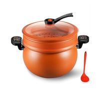 Casserole cuit Vapeur 2en1 - Couscoussier Tajine -SONOOK - 8Litres - couleur orange