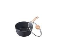 VEVOR Casserole de 2,4 L, Poêlon avec Revêtement Antiadhésif, Couvercle en Verre Trempé et Poignée Amovible, Multifonctions, Marmite Compatible avec Plaque à Induction, Cuisine, Maison, Noire