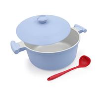 Casserole de 24 cm avec couvercle en aluminium, 5L revêtement antiadhésif en céramique. Idéale pour mijoter, étuver, cuire à feu doux et rôtir. Convient à tous les types de cuisinières.
