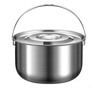 Casserole de camping en acier inoxydable avec couvercle et poignée pour cuisiner, ragoût, cuisson à la vapeur ou mélange au camping, randonnée, pique-nique et cuisine à domicile, 1,4 l, 2,4 l