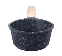 Casserole de Cuisine en Pierre Médicale, Empêche L'approfondissement du Bâton, avec Becs Verseurs, pour la Cuisine et les Voyages (BLACK)