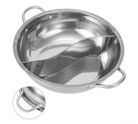 Casserole divisée en acier inoxydable avec séparateur, batterie de cuisine double saveur pour la maison, la cuisine, la table de cuisson à induction, cuisinière à gaz (30 cm)