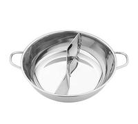 Casserole Double Compartiment | Shabu Hot Pot En Acier Inoxydable | Faitout En Acier Inoxydable Avec Séparateur, Double Saveur, Casserole Double Face, 28/32/34cm