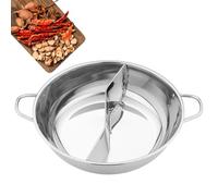 Casserole Double Compartiment | Shabu Hot Pot En Acier Inoxydable | Faitout En Acier Inoxydable Avec Séparateur, Double Saveur, Casserole Double Face, 28/32/34cm