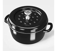 Casserole EDYNA H.14.7 D.24 avec couvercle émaillé noir 5,5 l