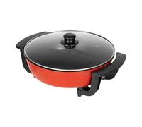 Casserole électrique 1300 W 6 l de capacité multifonction avec couvercle en verre pour la maison, la cuisine et le restaurant Noir