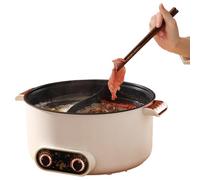 Casserole électrique 5L Kensbro - Chauffage rapide 1350W, Double bouton rotatif, Revêtement antiadhésif, 3 niveaux de température - Idéale pour soupe, steak et nouilles