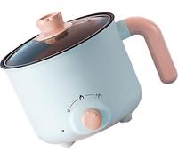 Casserole électrique Chauffage rapide Auto -Protection contre les pannes d'électricité Anti-brûlure à sec Mini -Cuiseur de pâtes Non -Bâton (avec casserole à vapeur en acier inoxydable)