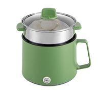 Casserole électrique portable anti-adhésive Hot Pot multicuiseur multifonction four électrique 1,7 l vert avec cuiseur vapeur