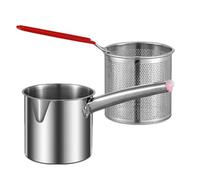 Casserole en Acier Inoxydable 1,8 L Panier à Frire Argenté