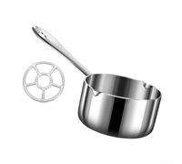 Casserole en acier inoxydable, 350 ml/500 ml avec support, design à double bec pour chauffer le beurre et les sauces, batterie de cuisine facile à nettoyer (500 ml)